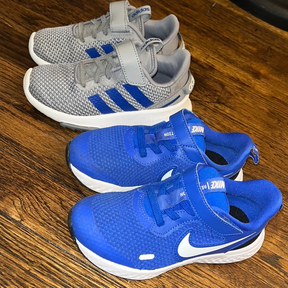 BOYS NIKE DOWNSHIFTER & ADIDAS CLOUDFOAMS